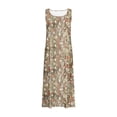 thumbnail image 2 of Vestido de Verano para las Mujeres sin Mangas Lino-Look Impreso Maxi, Suelto Fluido Y Vestido Sexy de Moda para las Mujeres, 2 of 4