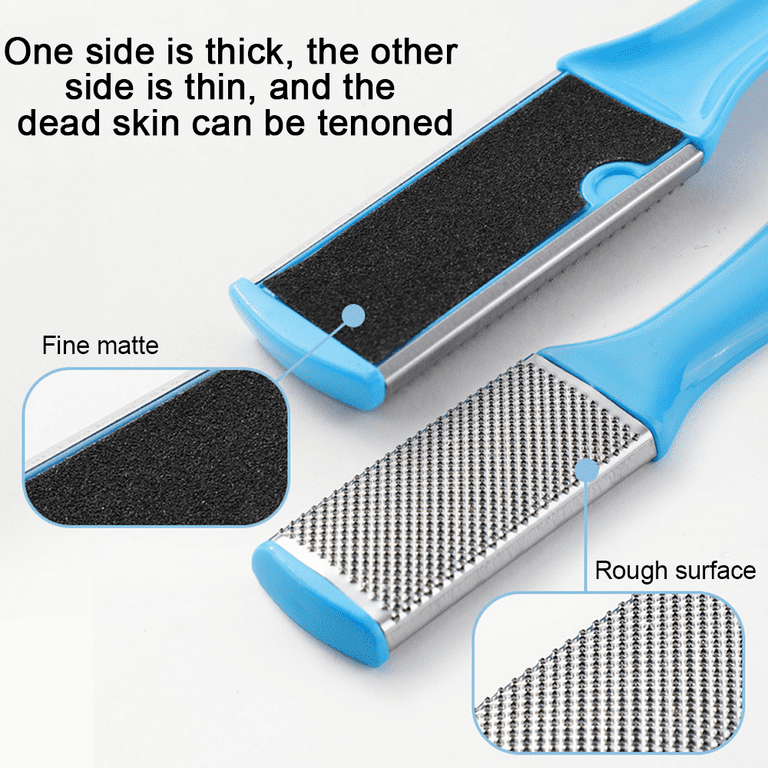 Dermasuri Double Sided Stainless Steel Foot File - Coarse and Fine Grit -  Callus Remover, Cracked Heel Repair, Professional Foot Care Tool - Pedicure