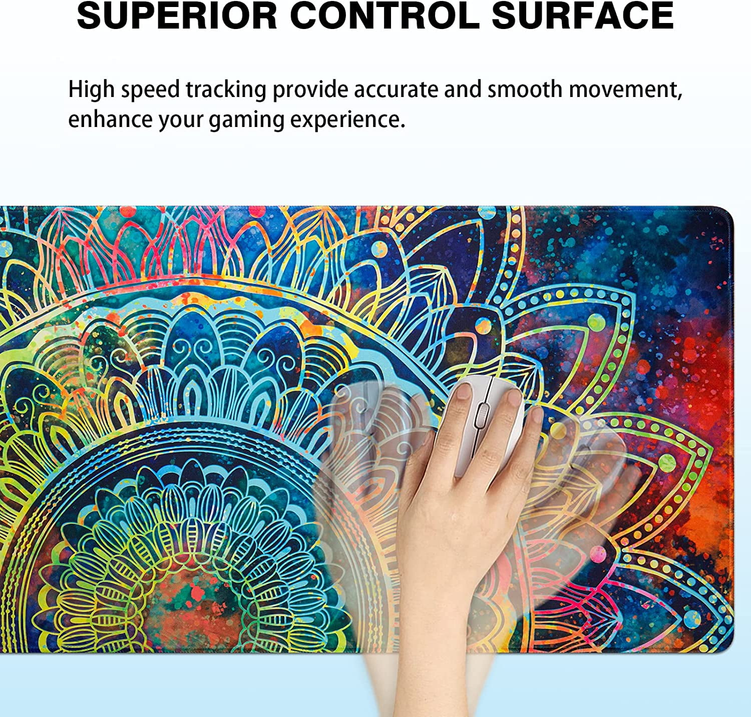 Gaming Mouse Pad, Extended Mouse Pad 31.5x15.7inch XXL Large Big Computer Keyboard Mouse Mat Desk Pad with Non-Slip Base and Stitched Edge for Home Office Gaming Work