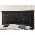 thumbnail image 3 of JERFIT King Size Upholstered Panel Bed with Button Tufted Headboard, Modern Solid Wood Frame Black Bedroom Furniture, 3 of 5