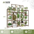 thumbnail image 5 of Bamworld 63" Tall 14-Tier Plant Stand, Heavy Duty Indoor Outdoor Plant Shelf for Plants, Large Plant Rack with Hanging Planter for Living Room Garden Balcony Patio, 5 of 5