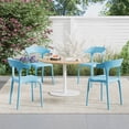 thumbnail image 2 of VECELO Stackable Patio Dining Chair Set of 4, Outdoor/Indoor Dining Chairs for Restaurant, Poolside and Garden, No Assembly, Blue, 2 of 14