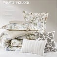 thumbnail image 6 of JERFIT 6-Piece Queen Comforter Set with Decorative Pillows & Bed Skirt, Oversized Floral Printed Bedding, All-Season 100% Cotton Sateen, 6 of 10