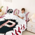 thumbnail image 4 of Erosebridal Letter P Baseball Player Print Full Size Sheets, Sports Monogram Bed Sheets for Kids Boys and Girls, 1 Flat Sheet, 1 Fitted Sheet and 2 Pillowcases, 4 of 6