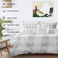 thumbnail image 3 of 3 Piece Grey Plaid Duvet Cover Set Full Size,Microfiber Comforter/Quilt Cover with Corner Ties and 2 Pillowcases,Spring Summer Farmhouse Buffalo Checkered All Season Soft Bedding with Zipper Closure, 3 of 8