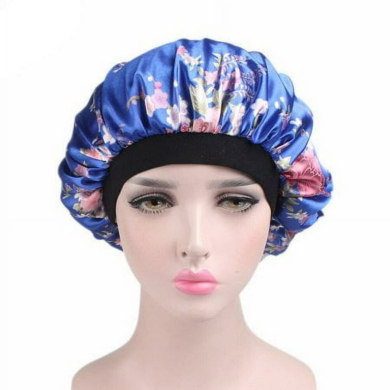 Women Satin Night Sleep Cap Hair Bonnet Hat Silk Head Cover Wide Elastic  Band US