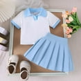 thumbnail image 4 of Toddler Baby Girl Summer Clothes Short Sleeve Polo Shirt and Mini Skirt 2Pcs Hole In One Golf Outfit Toddler Girl Golf Outfit Tops and Mini Skirt 2Pcs Set, 4 of 9