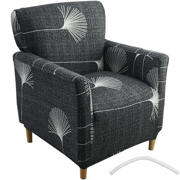 Dznils Polyester Armchair Slipcover Stretch Printed Furniture Chair Cover, Black