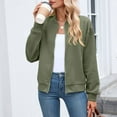 thumbnail image 7 of hotojiny Zip up Jackets for Women Trendy Textured Lightweight Jacket Casual Long Sleeve Coat Outerwear Fall Fashion Outfit, 7 of 7