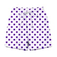 thumbnail image 4 of Cagogo Women Casual Elastic Waist Polka Dot Beach Shorts Plus Size Loose Summer Shorts Travel Lounge Outdoor, Purple S, 4 of 6