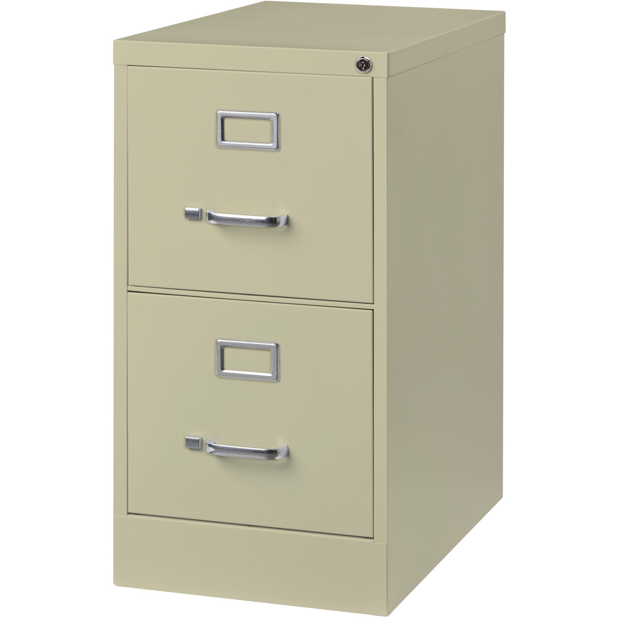 Lorell Vertical File - 2-drawer - 15" X 25" X 28.4" - 2 X Drawer(s) For File - Letter - Vertical - Security Lock, Ball-bearing Suspension, Heavy Duty - Putty - Steel - Recycled