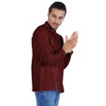 thumbnail image 3 of Atasi Indian Mens Henley Shirt Long Sleeve Casual Mandarin Collar Short Kurta, 3 of 7