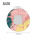 thumbnail image 6 of YFYANG Women's Double Waterproof Shower Cap, Pink Tropical Foliage Reusable Hair Cap for All Hair Styles and Head Sizes, 6 of 9