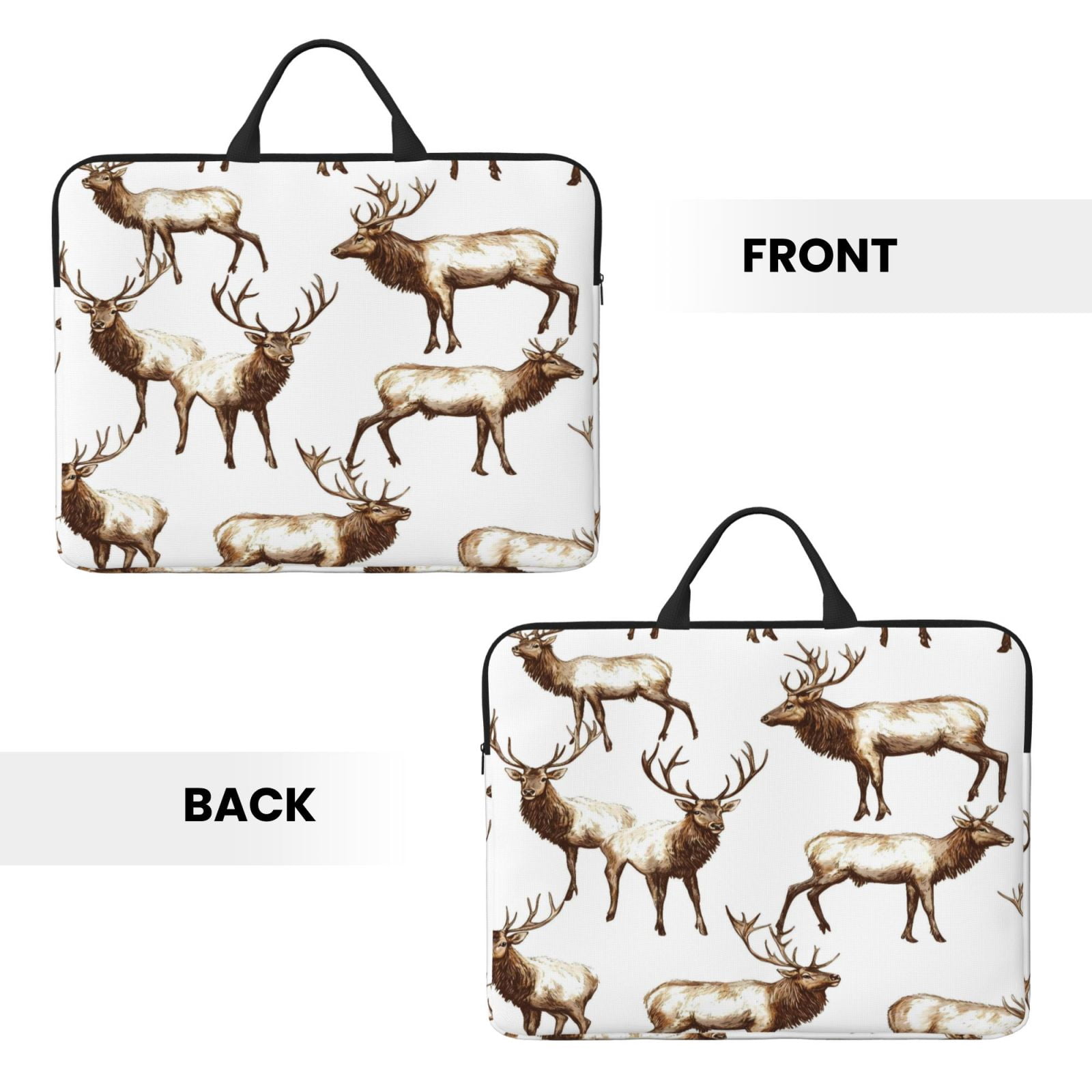 Laptop Sleeve Bag For Women Men 14inch Waterproof Durable Protective Computer Carrying Cover Handle Laptop Case Bag Deer