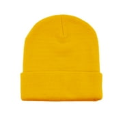 12 Inch Long Knitted Beanie - Yellow