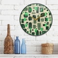 thumbnail image 3 of Yayeee Wall Clock Battery Operated 11.9" Silent Quartz Non-Ticking for Living Room Decor, Green Geometric, 3 of 8
