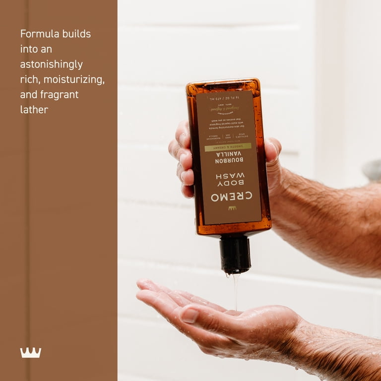 CREMO Men's Body Wash Bourbon Vanilla 16 oz Moisturizing Fragrant