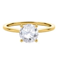 thumbnail image 3 of Mauli Jewels 0.50 Carat Round Diamond ( I-J/ I1-I2 ) Prong Set Solitaire Ring in 10K Yellow Gold, Ring Size 6, 3 of 6