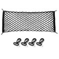 thumbnail image 1 of Car Rear Cargo Net  Adjustable Elastic Trunk Cargo Storage Organizer Storage Nylon Mesh Double Layer with Hooks, 1 of 1
