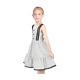 thumbnail image 4 of Girls Dress White Black Plaid 1950s Vintage Strap Sleeveless Casual 5 Years, 4 of 6
