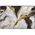 thumbnail image 4 of SKYSONIC Gold Marble Texture Non-Slip Area Rug, Abstract Ink Art Floor Carpet Comfort Floor Mats Decor for Indoor Front Porch Living Room Bedroom Kitchen, 36"x24", 4 of 5