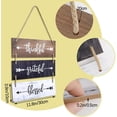 thumbnail image 6 of 3 PCS Wooden Board Hanging Signs, Rustic Family Wall Decor, Thankful Grateful Blessed Printed Wood Plaque Sign, Rustic Wall Art with Hanging Rope for Kitchen Home Living Room Bedroom Door Decoration, 6 of 8