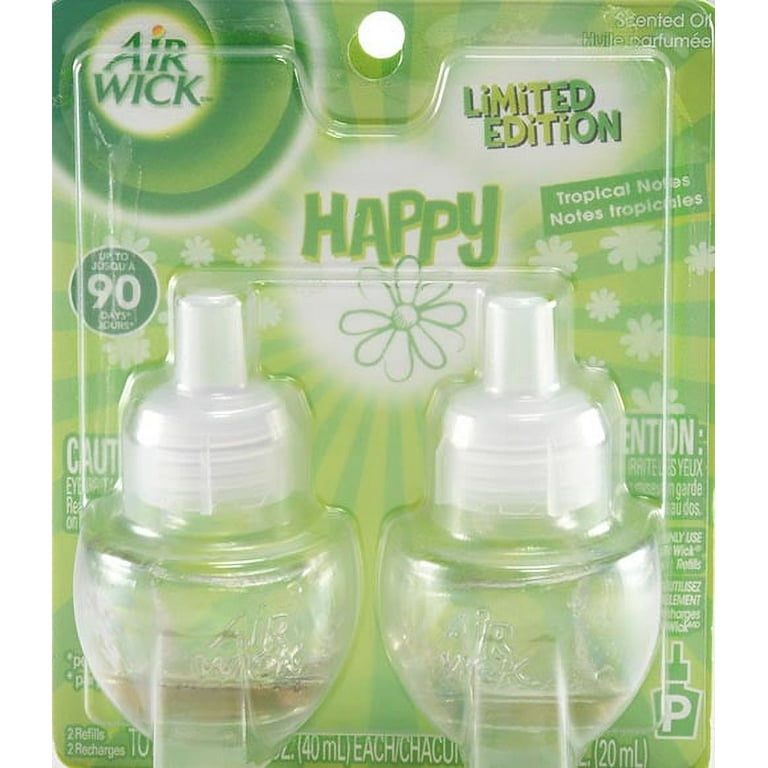 Airwick Scented Oil, Twin Refill, Happy Tropical Notes Scent, (2x.67) oz.