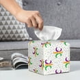 thumbnail image 6 of Gaeub Mardi Gras Carnival1 Print Leather Tissue Box Cover Square,Tissue Holder,Leather Paper Case,PU Leather Tissue Box Holder Decorative for Bathroom, Home Office Decor, 6 of 7