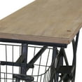 thumbnail image 4 of Rectangular Wooden  Top Console Table with Bicycle Design Base Black, 4 of 5