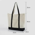 thumbnail image 3 of NOKIO Female One-Shoulder Canvas Bag, Female One Strap Handbag, Women'S One-Shoulder Structured Purse Letter Type Supermarket Environmental Bag Large Capacity Single Shoulder Canvas Bag, 3 of 7