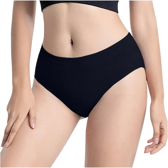 Limited Time Savings,Women's Oversized Cotton Underwear, Medium High Waist, Comfortable Fit, Soft Seamless, Daily Wear, Breathable, Undergarments, Lounge Pajamas Perfect for Layering|Cotton,Black