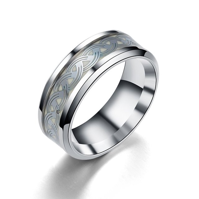 Fashion Stainless Steel Infinity Intertwined Cross Luminous Rings Glowing In Dark Finger Rings For Men Women Wedding Jewelry Silver Color 7