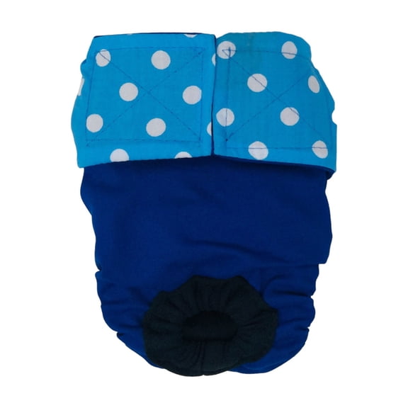 Barkertime Sky Blue Polka Dot on Blue Cat Diaper