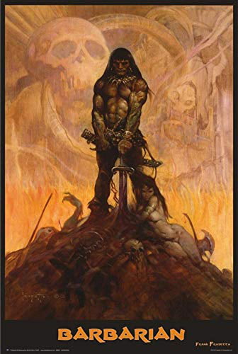 24.5" x 36.5" Barbarian by Frank Frazetta Laminated Poster 