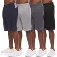 thumbnail image 3 of Essential Elements 4 Pack: Men's Active Performance Athletic Sports Workout Gym Casual Knit Basketball Shorts with Pockets Set F, Small, 3 of 7