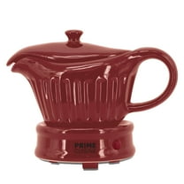 Prime Cuisine 17oz Electric Gravy Boat Warmer, Ceramic Gravy Boat with Detachable Cord and Lid