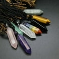 thumbnail image 2 of Natural Bead Crystal Double Point Hexagonal Cone Wand Pendant Necklace Chakra, 2 of 5