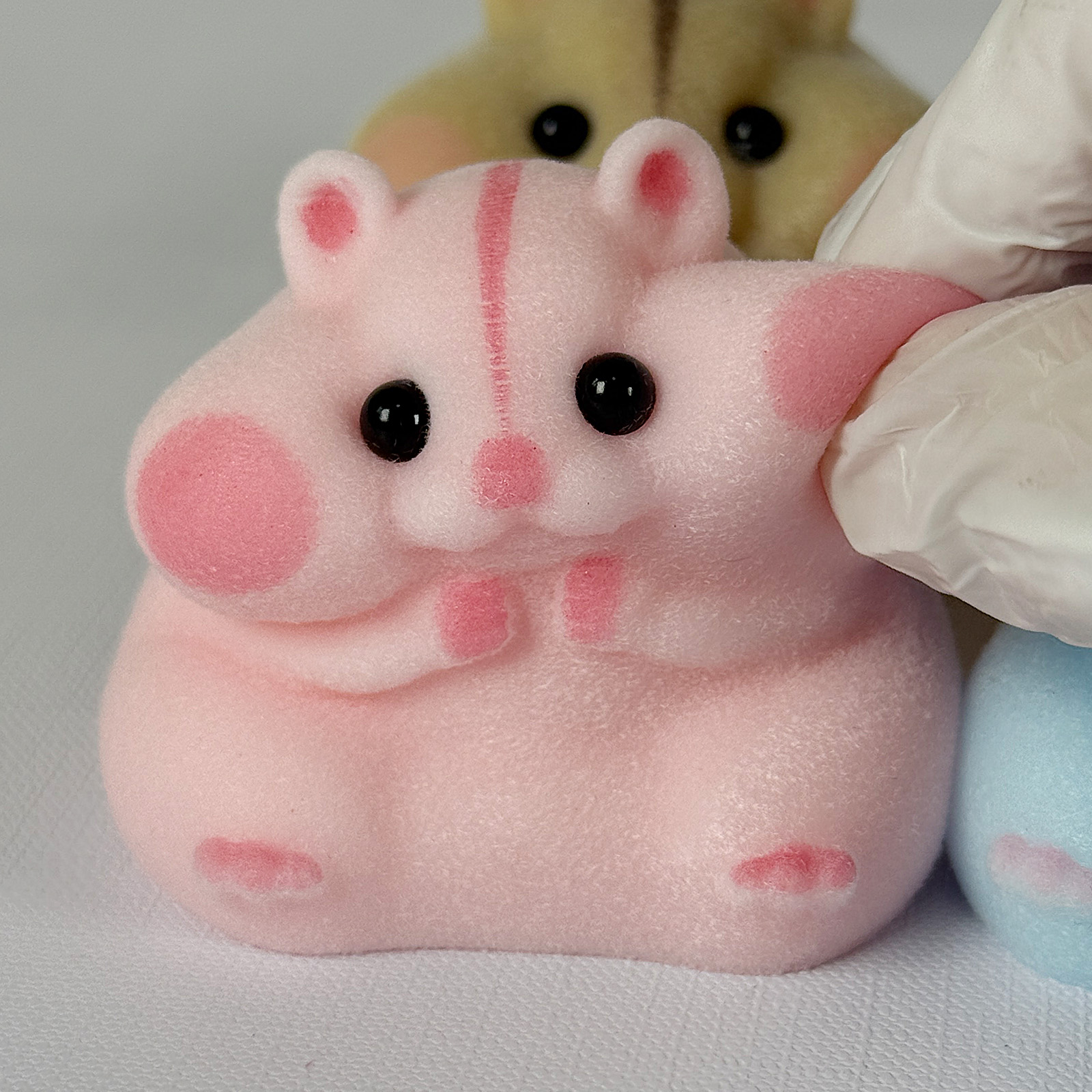 Handmade Taba Squishy Hamster Toy, Soft Silicone Mochi Fidget Toy, Cute Stress Relief Gift (4 Packs - 4 Colors)