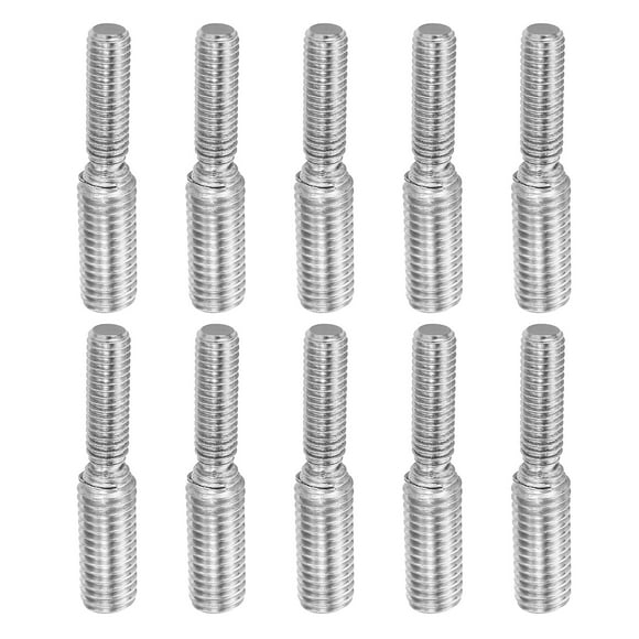Uxcell M6x1 to M8x1.25 Double End Threaded Stud Screw Bolt 304 Stainless Steel Rod Reducer Adapter 40mm Long 10pcs