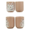 thumbnail image 5 of Maneki Neko Lucky Beckoning Cat Matte Pink 20oz Ceramic Tea Pot and Cups Set, 5 of 7