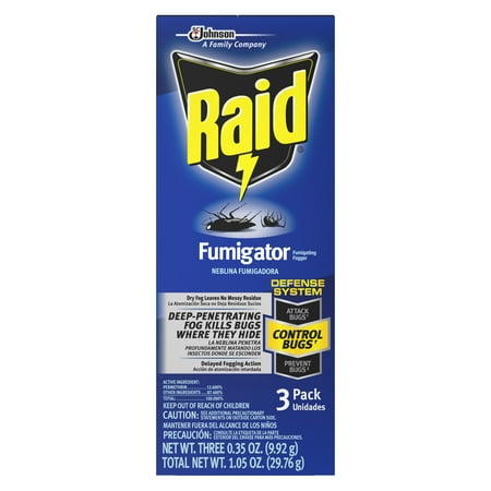 Raid Fumigator Fumigating Fogger, 3 Pack