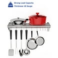 thumbnail image 6 of 12"x24" Stainless Steel Wall Mount Shelf with 10 S Hooks NSF Certified 210 lb Metal Kitchen Rack for Restaurant Kitchen Utility Room Garage, 6 of 7