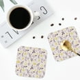 thumbnail image 4 of Kdxio Lavender Flowers Funny Coasters,4 Pcs Leather Coasters,Housewarming Gifts,Protect Furniture from Water Marks Scratch and Damage, 4 of 8
