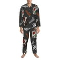 thumbnail image 3 of Daiia Japanese Sushi Hashi for Men's Long-Sleeved Pajama Set – Soft & Comfortable Sleepwear Button-Up Pajamas Cozy Lounge Wear-Large, 3 of 7