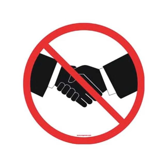 Stranco No Handshake Sign, 12" W x 12" H, No Text, PVC, White FS-12-903