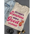 thumbnail image 3 of Sunshine And A Good Cocktail T-Shirt Women -Smartprints Designs, Female x-Large, 3 of 4