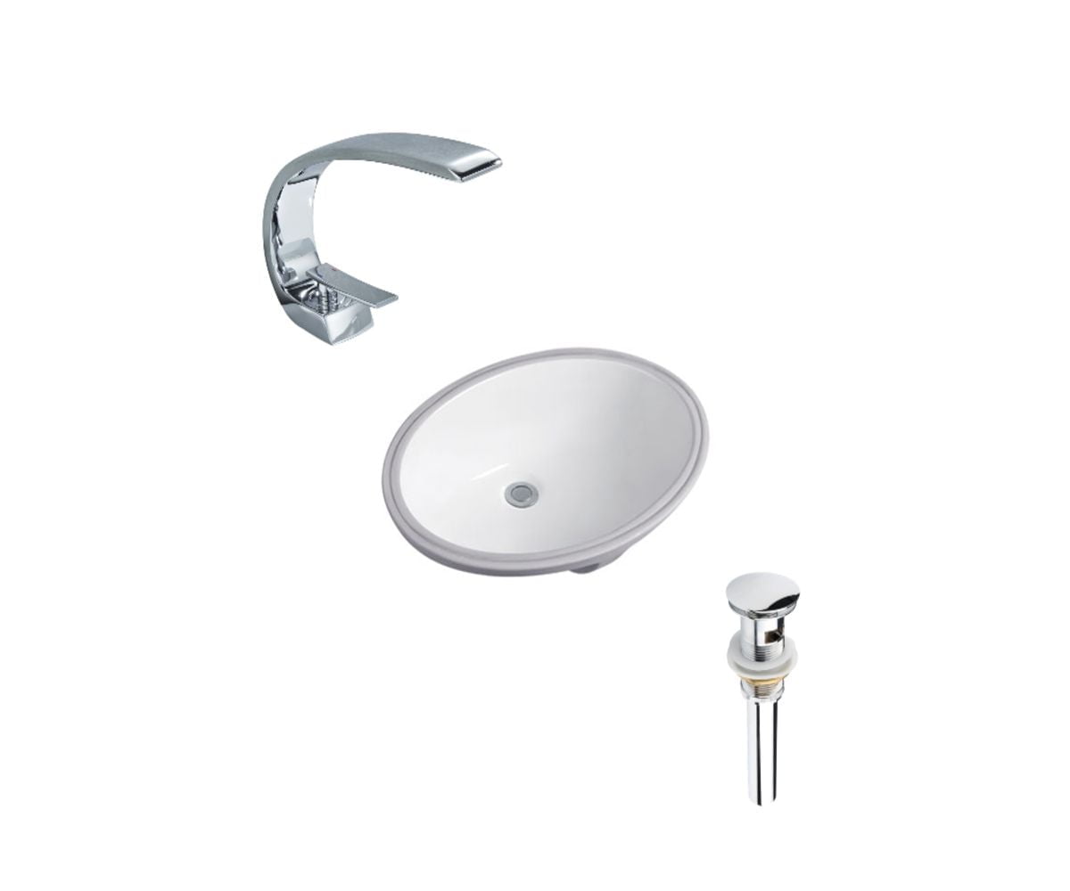 DROP Bath and Kitchen DR091124 Undermount Bathroom Sink Set
