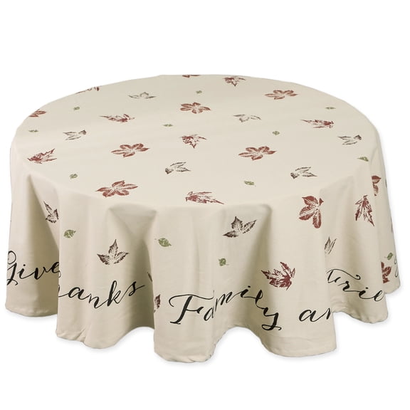 DII Rustic Leaves Print Tablecloth