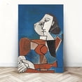 thumbnail image 2 of 1pc Pablo Picasso Cubist Abstract Landscape Canvas Wall Art - 12x18 Inch Framed Modern Art Print with Vibrant Blue, Orange, Black & White Geometric Design, 2 of 8