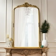 thumbnail image 2 of GDF Studio Linwood Traditional Handmade Over Mantle Wall Mirror, Antique Gold, 2 of 7